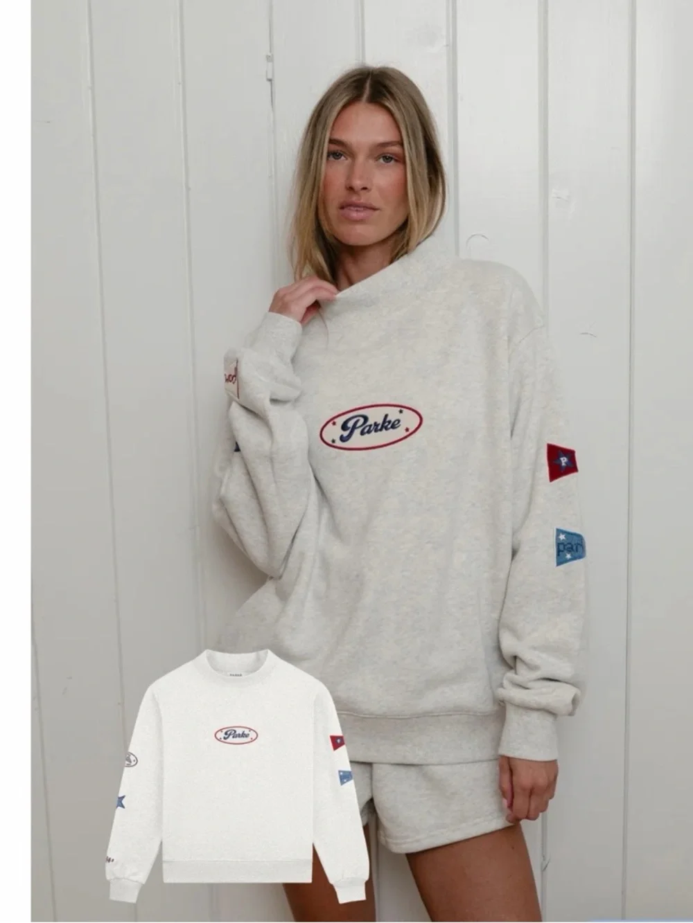 Parke Embroidered Logo Crewneck Sweatshirt from the coastal collection S/M